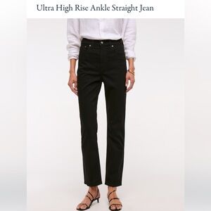 Abercrombie & Fitch Black Ultra High Rise Ankle Straight Jeans
